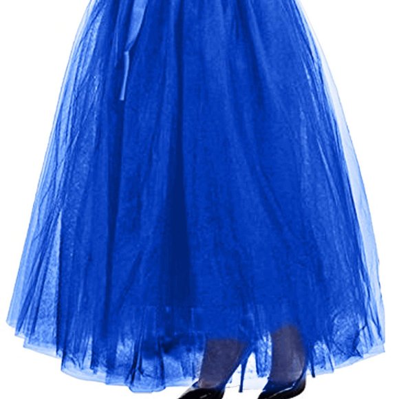 Women Plus And Regular Size Long Maxi A-Line Tutu Tulle Skirt - Picture 4 of 4